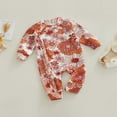thumbnail image 3 of MesaSe Bébé Automne Hiver Romper Manches Longues Col Imprimé Floral Fermeture Éclair Combinaison, 3 of 9