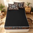 thumbnail image 4 of Erosebridal Vintage Mandala Zipper Twin Comforter Sets with Fitted Sheet and 2 Pillowcases, Traditional Feather Zipper Bedding Set, Rust Turquoise, Black Reversible, 4 of 7