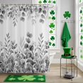 thumbnail image 5 of Shower Curtain, Farmhouses Eucalyptus Leaves Waterproof Shower Curtain Set with Hooks for Bathroom Showers,Stalls and Bathtubs,72x72In Countryside Gray Leaf, 5 of 9