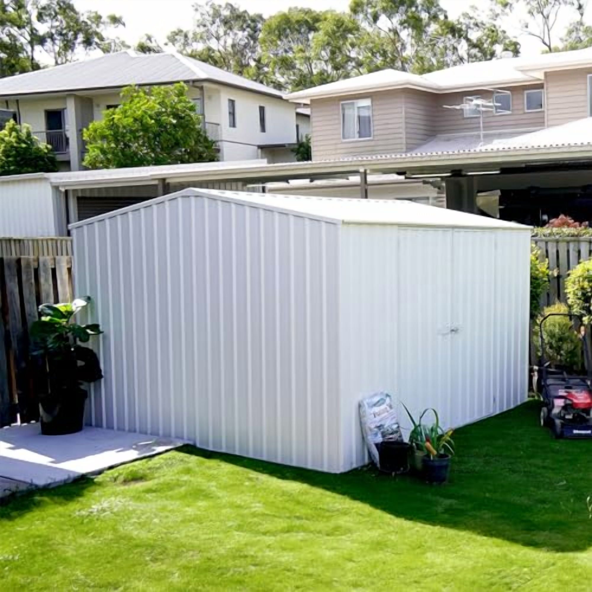 Absco AB1007 10 x 10 ft. Premier Metal Storage Shed, Surfmist
