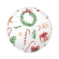 thumbnail image 2 of 15.4" Round Placemat Set of 1 Polyester Fabric Place Mats Non-Slip Dining Kitchen Table Mats for Kitchen Party Decor Watercolor Christmas Elements Clip, 2 of 5