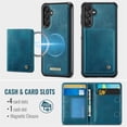 thumbnail image 3 of CaseMe Leather For Samsung Galaxy A16 4G/5G Case【RFID Blocking】 2 In 1 Detachable Leather Wallet Magnetic Flip Cover Multi-Card Slots Case,Blue,For Galaxy A16 4G/5G, 3 of 9