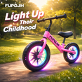 thumbnail image 4 of FUPOJH 12" Kids Balance Bike, No Pedal, Light-Up Wheels, Adjustable, for Toddlers 2-5,Pink, 4 of 10