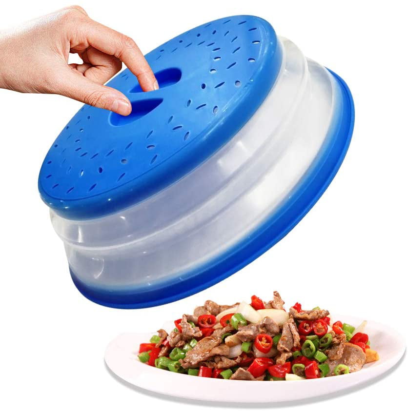 Microwave Plate Cover 10.5 Inch Collapsible Food Lid Vent Easy Grip BPA Free
