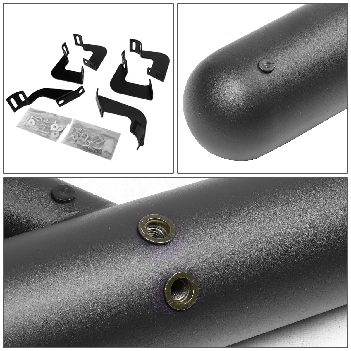 DNA Motoring 3" OD Matte Black Side Step Nerf Bars Running Boards for 2007-2020 Tundra Crewmax Cab