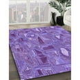 thumbnail image 2 of Ahgly Company Indoor Rectangle Patterned Blue Violet Purple Area Rugs, 8' x 10', 2 of 6
