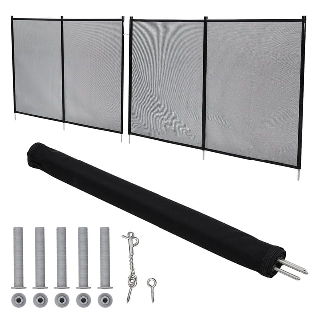 Removable Mesh Pool Safety Fence Gate with Stainless Steel Fastener, Easy DIY Installation for Child and Pet Protection, Weather Resistant, Fits Inground Pools, 4x2.5 ft or 4x12 ft or 4x108 ft, Black