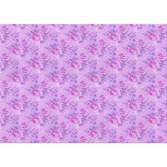 Ahgly Company Machine Washable Indoor Rectangle Transitional Blossom Pink Area Rugs, 5' x 8'