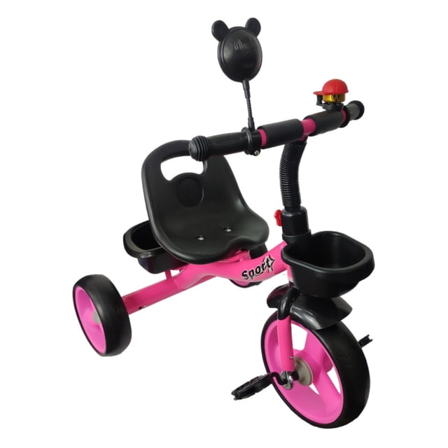 Triciclo The Baby Shop con canasto y espejo Rosa -
