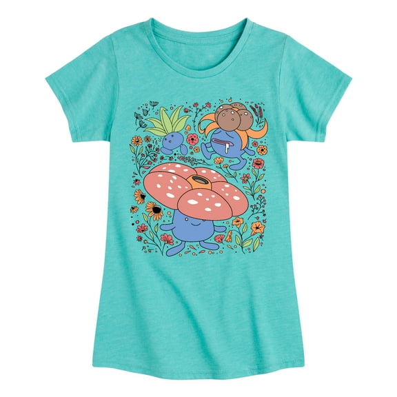 Pokémon - Vileplum Family - Girls Youth Fitted Short Sleeve T-Shirt