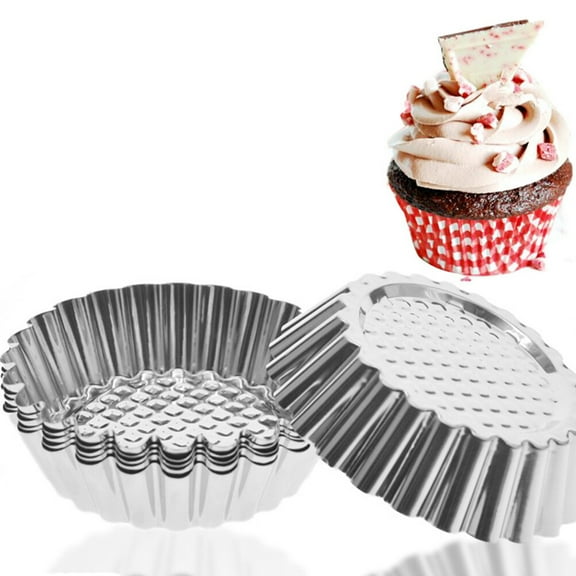 OFFIGAM Set of 10 Metal Tart Molds Baking Cups for Muffins, , Tartlets, and Mini Pies
