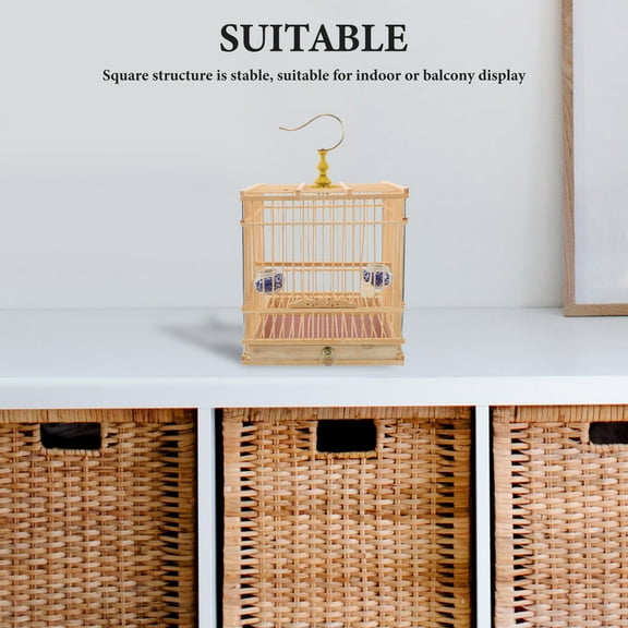 Raindrops Beige Bird Cage Carbonized Natural Small Bird Habitat