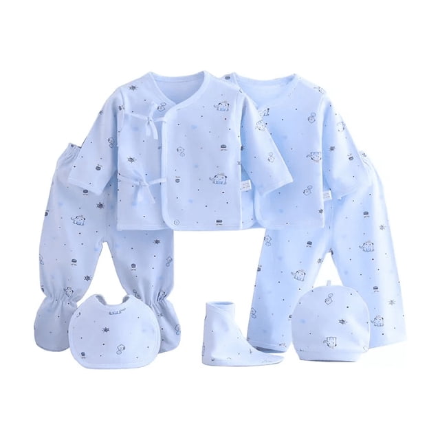 Set De Bienvenida Para Recién Nacido 7 Piezas Blue elephant