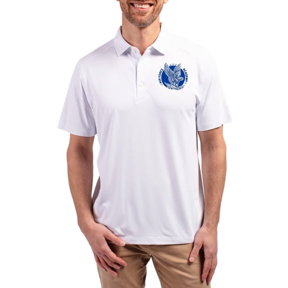 Men's-Cutter & Buck  White Air Force Falcons Forge Eco Stretch Recycled Polo