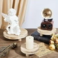 thumbnail image 4 of 3Pcs Round Wood Risers for Decor Display Base Riser Stand Wood Pedestal Rustic Farmhouse Riser for Home Kitchen (Almond Color 8/6/5 Inch), 4 of 5