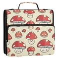 thumbnail image 3 of 3 Ring Zipper Binder with Shoulder Strap Waterproof Trapper Keeper 2 Inch D-Ring 500 Sheets Capacity Cute Lovely Mushrooms, 3 of 7