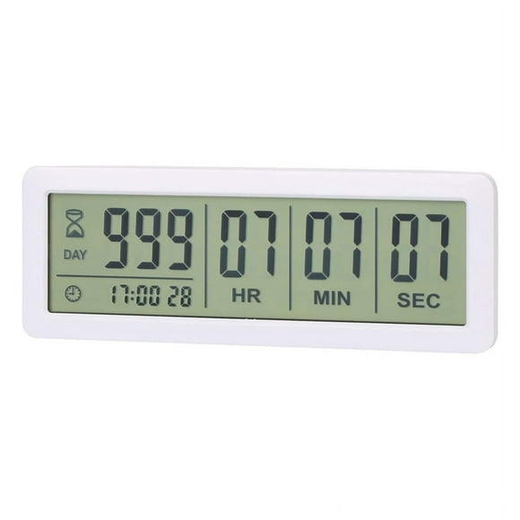 Reloj digital grande con cuenta regresiva de 999 días para la graduación, laboratorio, cocina (blanco)