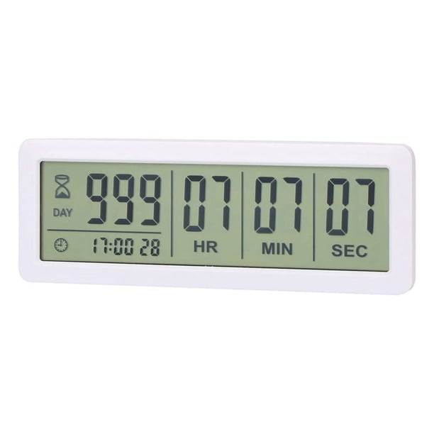 Reloj digital grande con cuenta regresiva de 999 días para laboratorio de graduación, cocina (blanco)