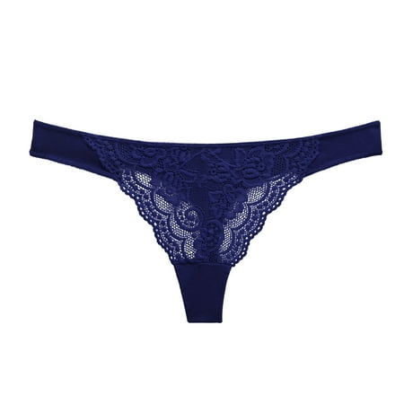 

Efsteb Lace Thongs for Women Sexy Ropa Interior Mujer Sexy Comfy Panties Ladies Lace Hollow Out Underwear G Thong Low Waist Briefs Lingerie Transparent Breathable Underwear Dark Blue