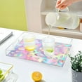 thumbnail image 6 of WOBOGO Colorful Leopard Print Acrylic Serving Trays 15.7x11.8 Inch Spill Proof Clear Decorative Organizer with Handle, 6 of 7