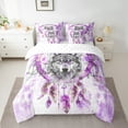 thumbnail image 2 of Wolf Print Twin Comforter Set 7 Pieces Tribal Dream Catcher Bedding Comforter Sets,Animal Wildlife Bed in a Bag Pink Oil Painting Bedding Set,Modern Ombre Bed Sheets Set, 2 of 6