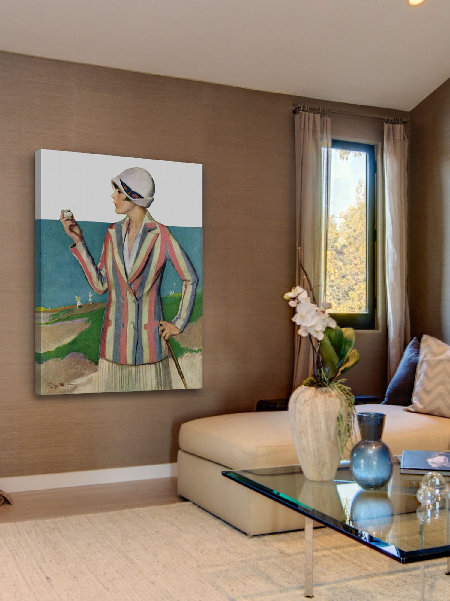 Marmont Hill Woman in Sandtrap by Penrhyn Stanlaws painting Print on Canvas