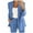 Blue, variant on Fesfesfes Women's Plus Size Dressy Tops Casual Solid Color Lapel Petite Suit Long Sleeves Coat Cardigan Tops