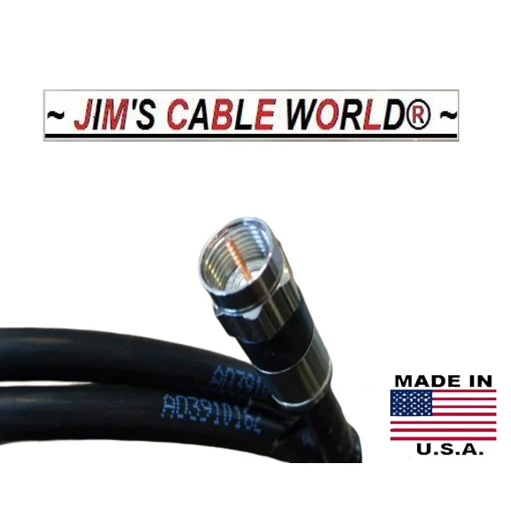 Jims Cable World 6" (6 Inch) Rg-6 75 Ohm Digital Hd Quality Black Coaxial Cable