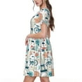thumbnail image 2 of Balery Eiffel Tower Vestidos sueltos de manga corta para mujer, vestidos de verano 2025, vestidos casuales de corte A con vuelo., 2 of 6