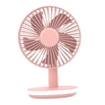 thumbnail image 3 of Ventilador de escritorio recargable con luz nocturna, portátil, oscilante hacia arriba y hacia abajo, 6 pulgadas Rosa, 3 of 9