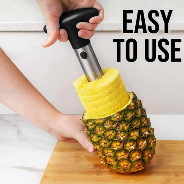 Pineapple Corer, [Upgraded, Reinforced, Thicker Blade] Newness Premium  Pineapple Corer Remover (Black)