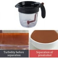 thumbnail image 3 of 4 Cup Fat Separator With Bottom Release - Healthier Gravy, Soup, Easy Press Button Release Dispenser Oil Separator with Strainer, 3 of 5