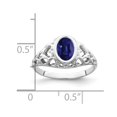thumbnail image 5 of Auriga Fine Jewelry 14K White Gold 7x5mm Oval Sapphire Ring for Women Size 6, 5 of 5