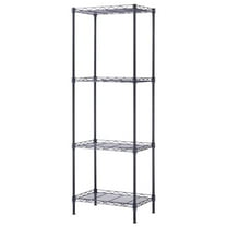 Ktaxon 4-Tier Storage Rack, Garage Wire Shelving Metal Shelves Storage Unit Black, 17.3"D x 11.4"W x 50.4"H