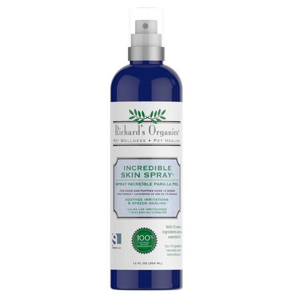Richard’s Organics Incredible Skin Spray for Dogs – Skin Irritation Relief, 12 oz.