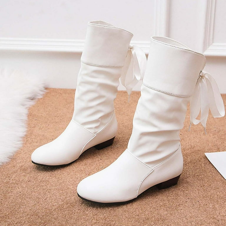 Ladies flat calf length boots sale