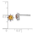 thumbnail image 5 of Auriga 925 Sterling Silver RH .5CI Citrine and .1White White Topaz Post Stud Earrings for Women, 5 of 5