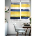 thumbnail image 4 of Yellow Grey Blue Sheer Curtains 63 Inches Long 2 Panels Lines Geometric Light Filtering Semi Sheer Window Curtains Drapes for Bedroom Living Room 52"x63", 4 of 7
