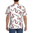 thumbnail image 3 of Vsdgher Red Snake Print Men's Dry Fit Mesh Athletic Shirts Moisture Wicking Tennis T-Shirt Tops, 3 of 9