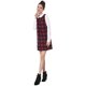 thumbnail image 4 of Vestido de Cuadros Allegra K Manga Larga Cuello Peter Pan Rojo XS, 4 of 7