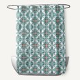 thumbnail image 1 of Simply Daisy 70" W x 73" H Beach Tile Geometric Print Polyester Shower Curtain, Blue, 1 of 3