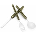 thumbnail image 5 of Pieces - Stainless Steel Folding Cutlery for Camping, Picnic, Knives, Forks, Spoons (Army Green), 5 of 5