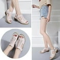 thumbnail image 3 of Funfany Womens Orthotic Sandals, Funfany Peep Toe Cutout Zipper Chunky Heeled Sandals, 3 of 7