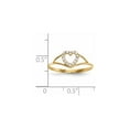 thumbnail image 2 of 14k Solid Yellow Gold Cubic Zirconia Love Heart Ring Size 7 Statement Ring for Women, 2 of 2