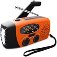 thumbnail image 1 of Radio meteorológica portátil de emergencia de 1000 mAh con energía solar y manivela, linterna LED, alarma SOS, radio de manivela para emergencias al aire libre, 1 of 5