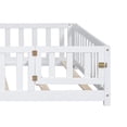 thumbnail image 5 of Noble House Full-Size Montessori Floor Platform Bed, Solid Wood Floor Beds with Fence & Door, Toddler-Safe, White, 5 of 9
