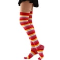 thumbnail image 4 of Socks for Women Colorful Vibrant Rainbow Over The Knee Sock Slim Thigh High Socks Fall Fun Socks for Women, 4 of 5