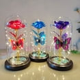 thumbnail image 5 of Rose Flowers Glass Rose LED Light Gift for Valentine‘s Day Blue, 5 of 5