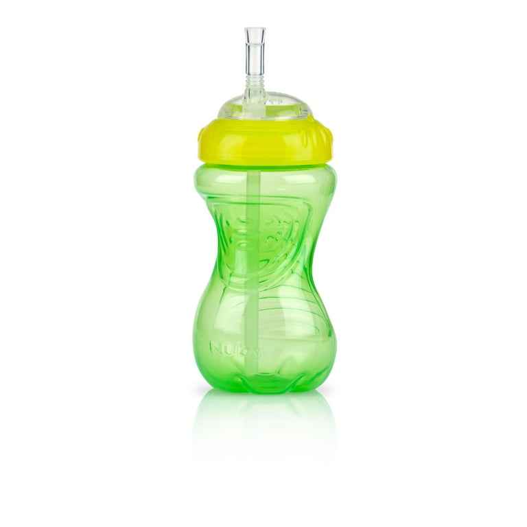Nuby Easy-Grip Soft Straw Sippy Cup, 10 fl oz, 3 Count Multicolor Cups 