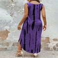 thumbnail image 7 of Plus Size Summer Long Maxi Dresses for Women Curved Hem Tie Dye Casual Dress with Pocket Sleeveless Loose Sundress Purple, 2XL, 7 of 7